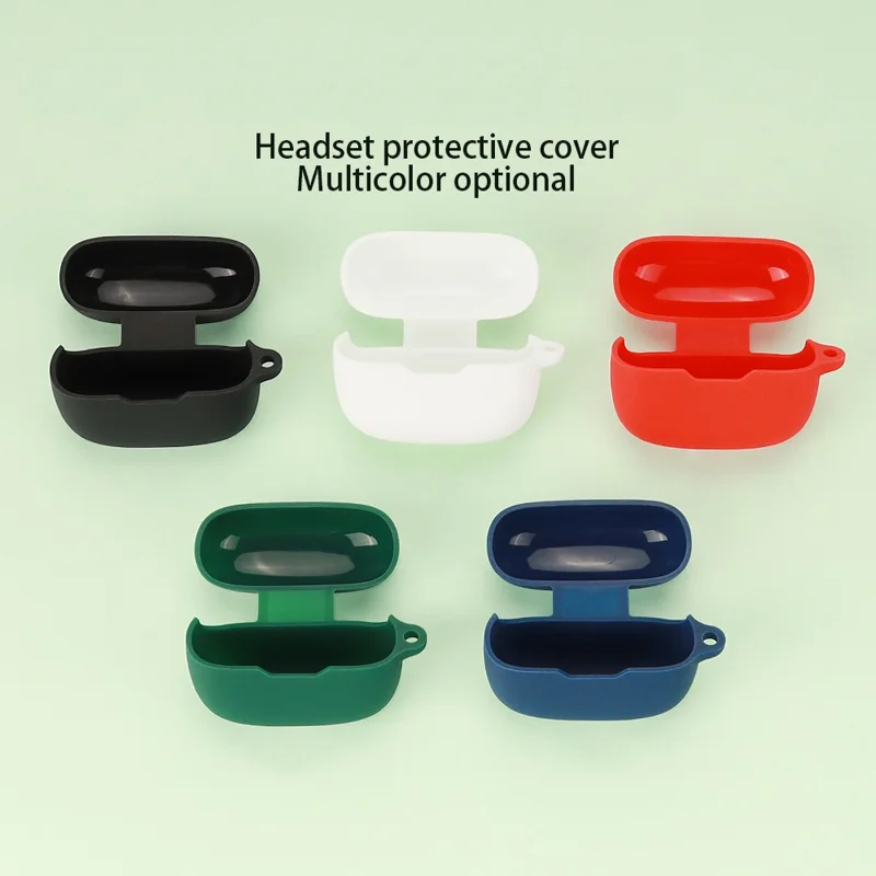 Silicone taske til JBL Wave Beam Bluetooth-kompatible ørepuder, stødfast ørepudeomkran med hæfte - mørkeblå