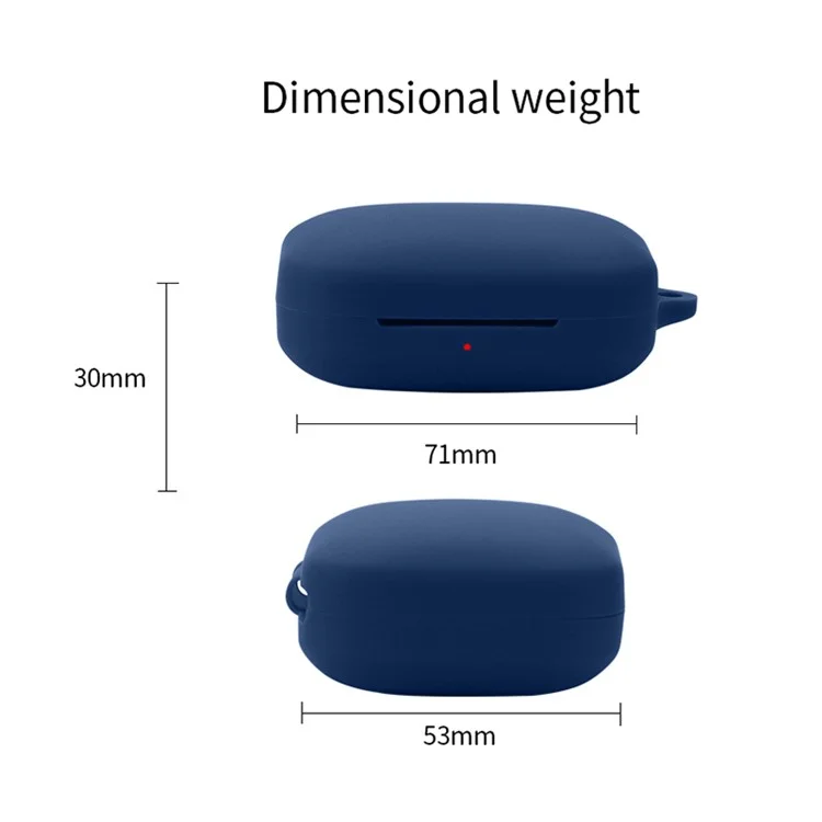 For OnePlus Buds Pro 2 Soft Silicone Bluetooth-compatible Earphones Case with Anti-lost Buckle - Dark Blue
