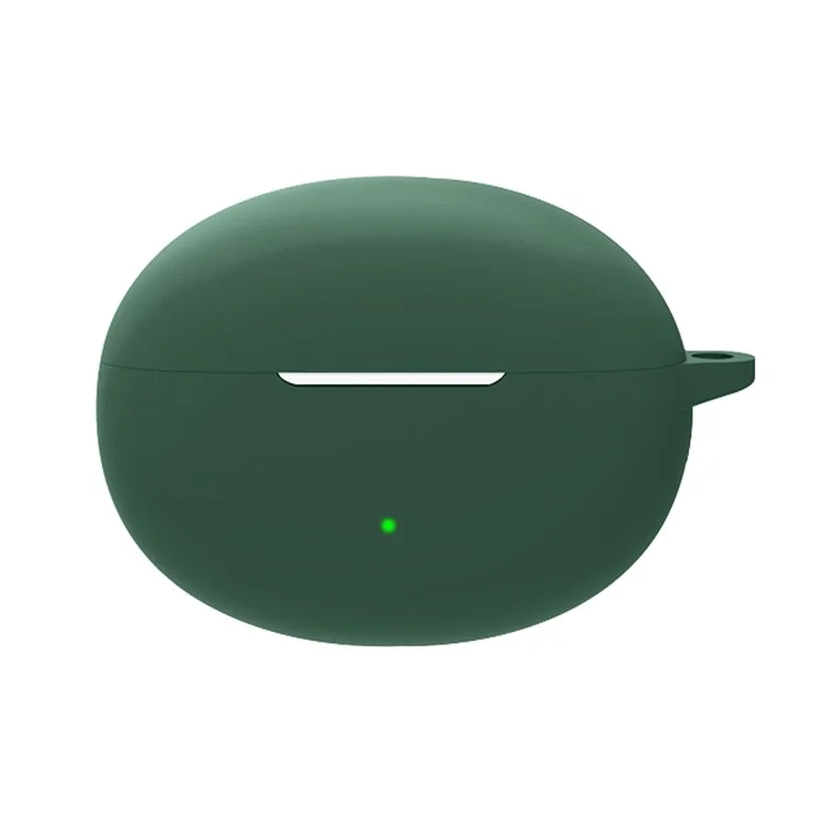 Silicone Case for Oppo Enco Free 3 Bluetooth-compatible Earphone Charging Case Sleeve Cover with Buckle - Blackish Green
