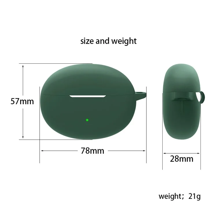 Silicone Case for Oppo Enco Free 3 Bluetooth-compatible Earphone Charging Case Sleeve Cover with Buckle - Blackish Green