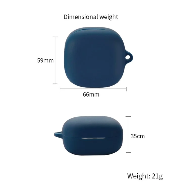 Protective Sleeve for Linklike Halo Bluetooth-compatible Earphone Charging Case Cover Silicone Case with Buckle - Dark Blue