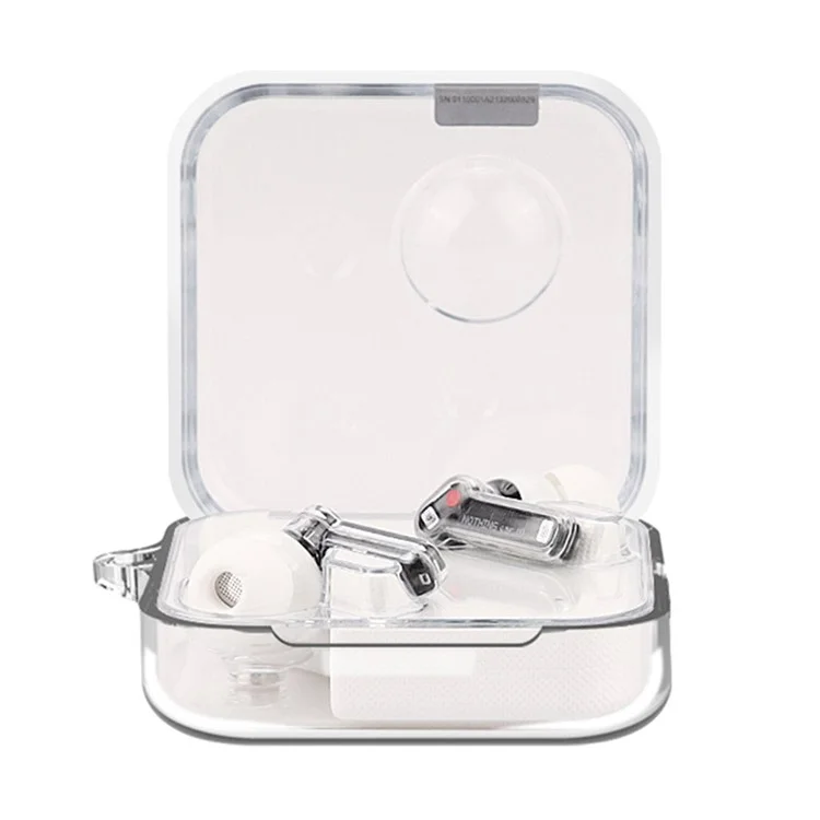 For Nothing Ear (2) Silicone Cover Wireless Bluetooth-compatible Earphone Dust-proof Case with Anti-lost Buckle - Transparent