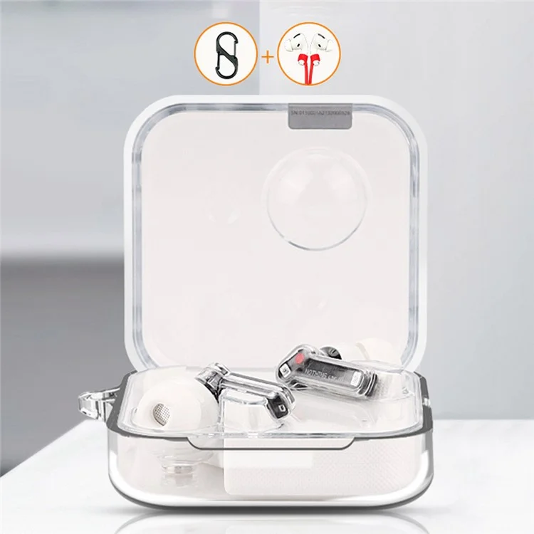 Custodia in silicone per Nothing Ear (2) Cuffie Bluetooth wireless antiappannamento con fibbia antifurto - Rosso