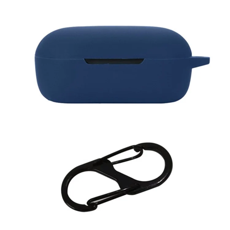 For BOAT Airdopes 441 Protective Sleeve with Buckle Bluetooth-compatible Earphone Charging Case Silicone Cover - Dark Blue