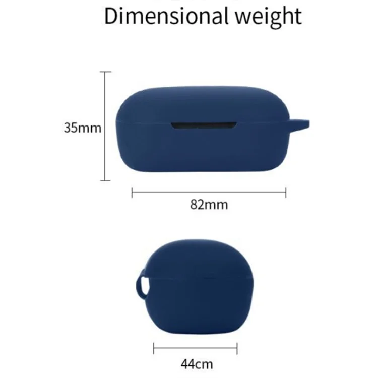 For BOAT Airdopes 441 Protective Sleeve with Buckle Bluetooth-compatible Earphone Charging Case Silicone Cover - Dark Blue