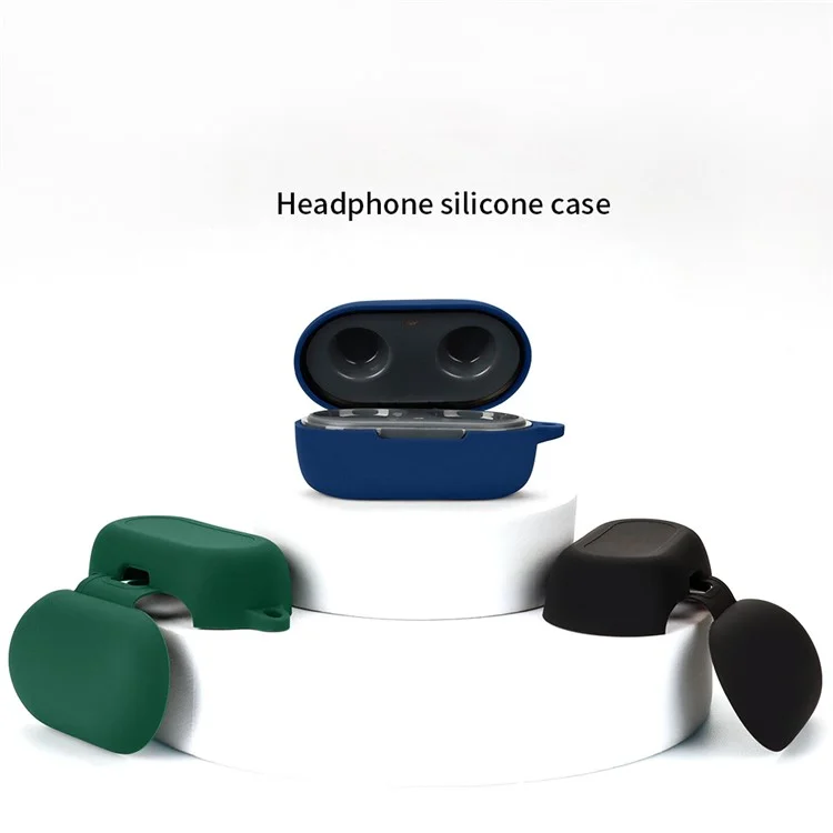 For BOAT Airdopes 441 Protective Sleeve with Buckle Bluetooth-compatible Earphone Charging Case Silicone Cover - Dark Blue