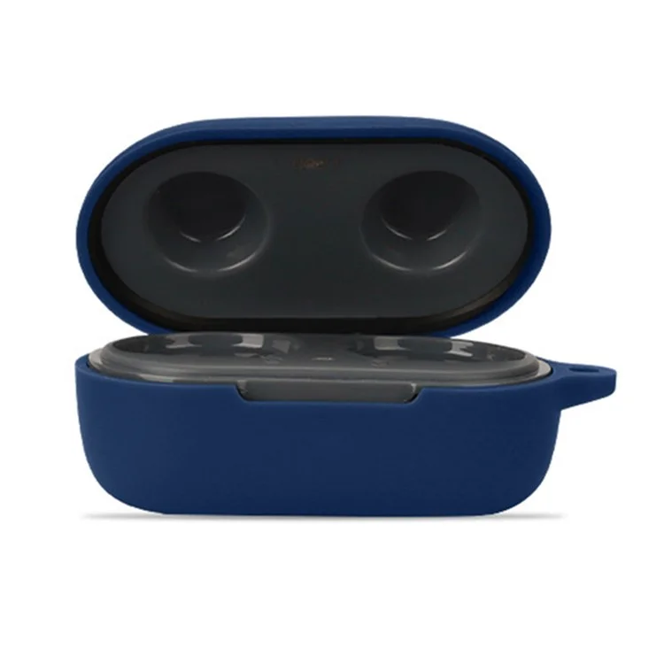 For BOAT Airdopes 441 Protective Sleeve with Buckle Bluetooth-compatible Earphone Charging Case Silicone Cover - Dark Blue