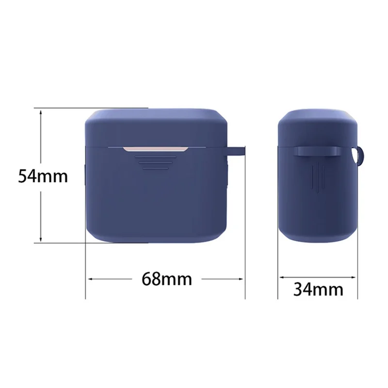 Capa à Prova de Arranhões de Silicone para BOAT Airdopes 402 Fone de Ouvido Bluetooth Sleeve Protector com Fivela - Azul Escuro