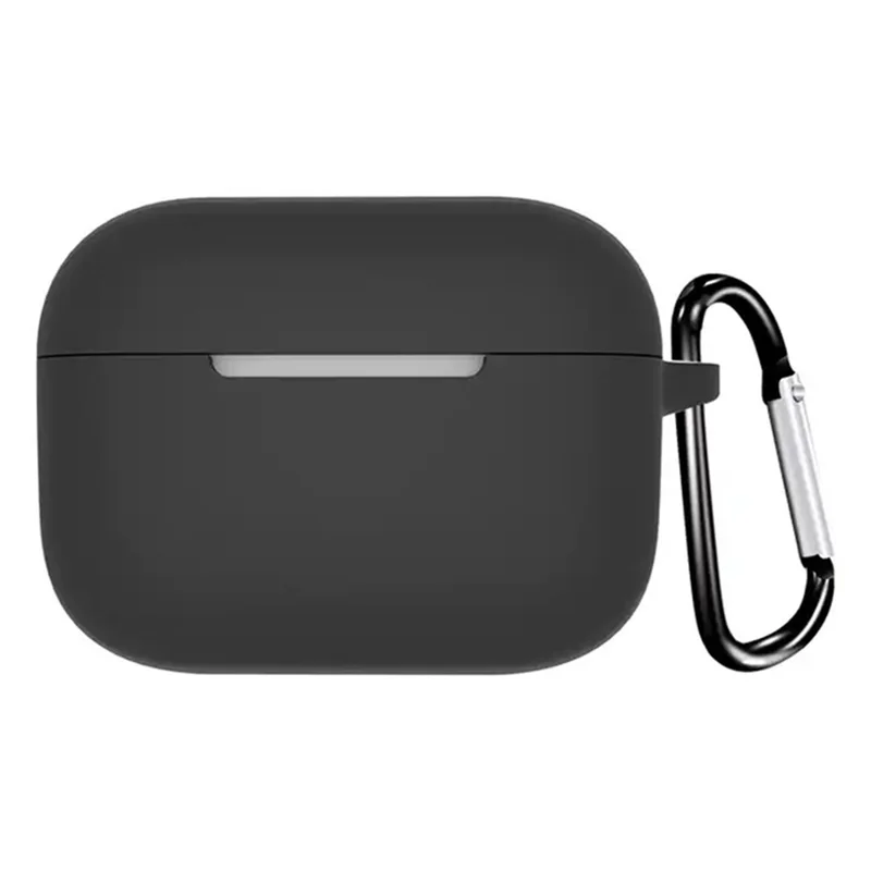 Anti-dust Silicone Cover for BOAT Airdopes 161 Bluetooth-compatible Earphone Protective Sleeve with Carabiner - Black