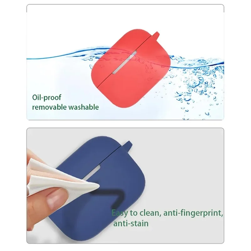 Anti-dust Silicone Cover for BOAT Airdopes 161 Bluetooth-compatible Earphone Protective Sleeve with Carabiner - Black