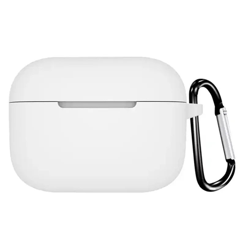 Anti-dust Silicone Cover for BOAT Airdopes 161 Bluetooth-compatible Earphone Protective Sleeve with Carabiner - White
