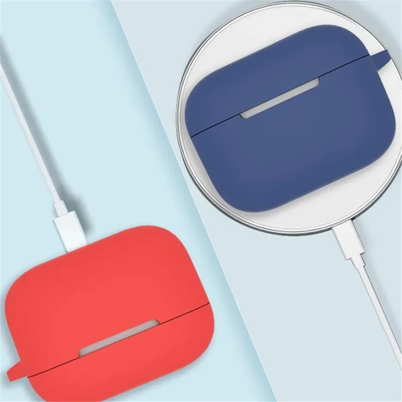 Anti-dust Silicone Cover for BOAT Airdopes 161 Bluetooth-compatible Earphone Protective Sleeve with Carabiner - White