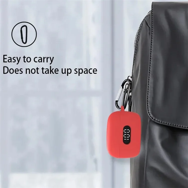 Drop-proof Silicone Cover for BOAT Airdopes 121 Pro Bluetooth-compatible Earphone Protective Sleeve with Carabiner - Red