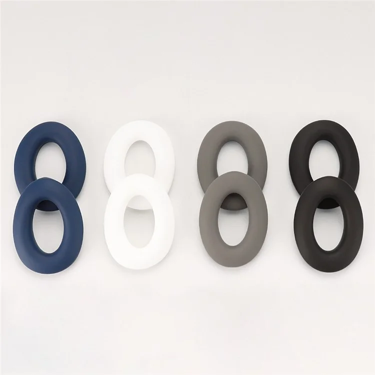 Per Bose QC45 / QC35 / QC25 / QC15 / AE2 1 paio di cuscinetti per cuffie in silicone + 1 copertura per l'archetto della testa - Blu scuro