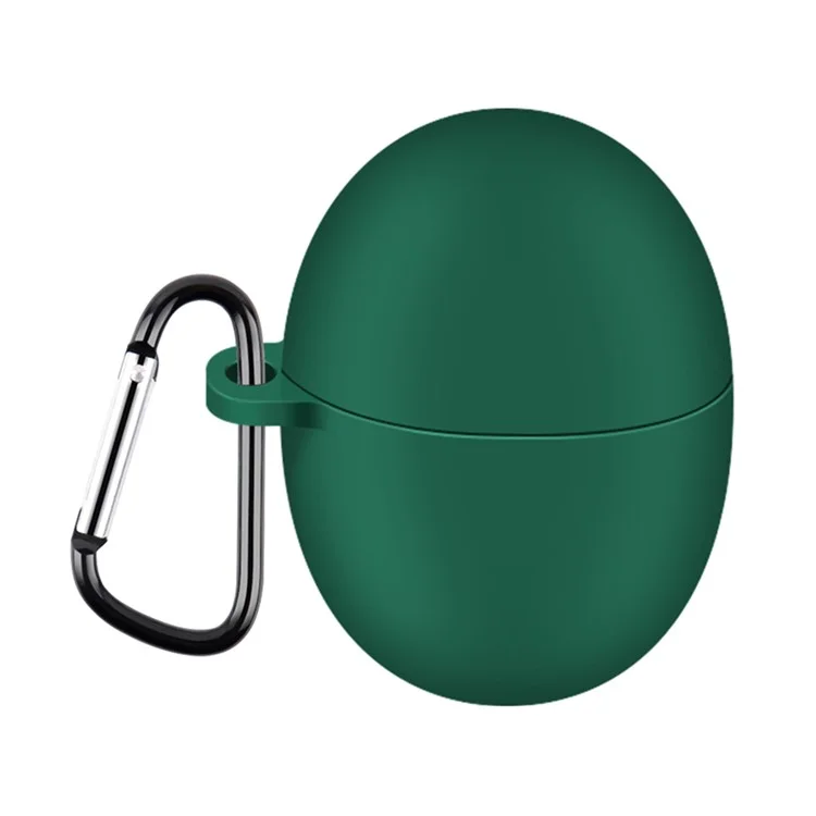 Funda de silicona para Huawei FreeBuds 5, cubierta protectora antiagresiones, auriculares Bluetooth protectores con gancho - Verde negruzco