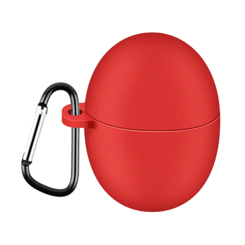 Etui silikonowe do Huawei FreeBuds 5, ochronna pokrywa z zabezpieczeniem przed upadkiem, zabezpieczenie na słuchawki Bluetooth z hakiem - czerwone