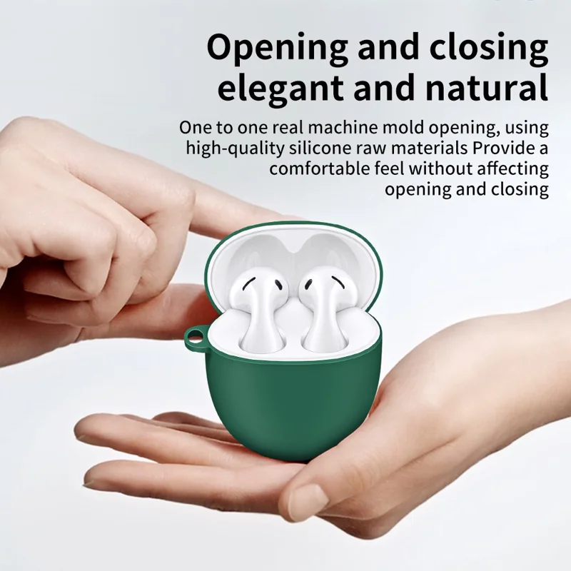 Etui silikonowe do Huawei FreeBuds 5, ochronna pokrywa z zabezpieczeniem przed upadkiem, zabezpieczenie na słuchawki Bluetooth z hakiem - czerwone