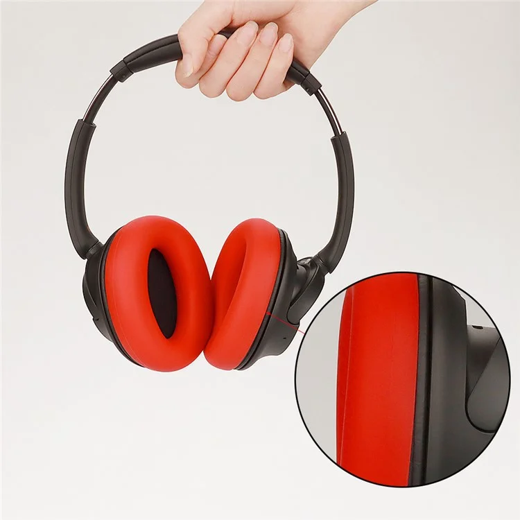 1 Pair Silicone Earmuff Cushion Replacement with 1 Headband Cover for Sony WH-CH720N Headphone - Red