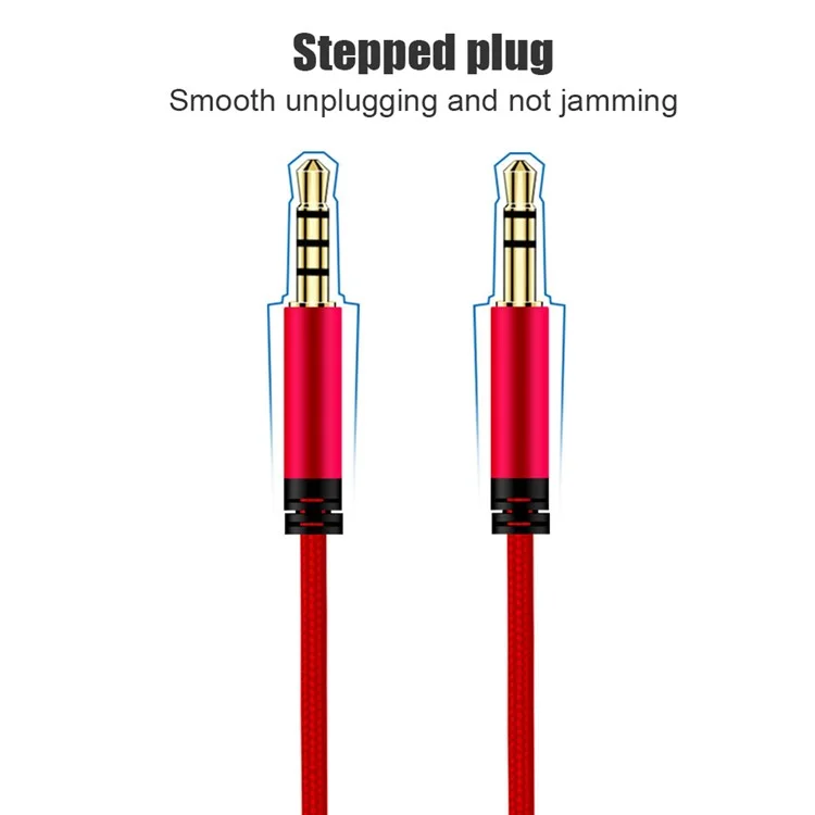 1,2 m Ohrhörer-Kabel, Audioverlägerungskabel, Stecker 3,5 mm auf 3,5 mm, männlich auf männlich, Aux-Kabel, Kord mit Lautstärkeregelung und Mikrofon - Schwarz