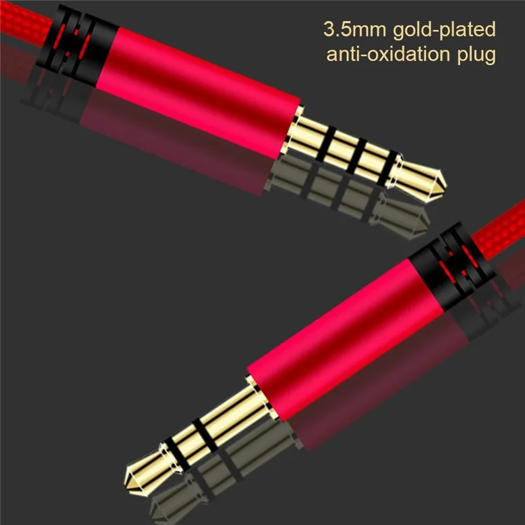 1,2 m Ohrhörer-Kabel, Audioverlägerungskabel, Stecker 3,5 mm auf 3,5 mm, männlich auf männlich, Aux-Kabel, Kord mit Lautstärkeregelung und Mikrofon - Schwarz