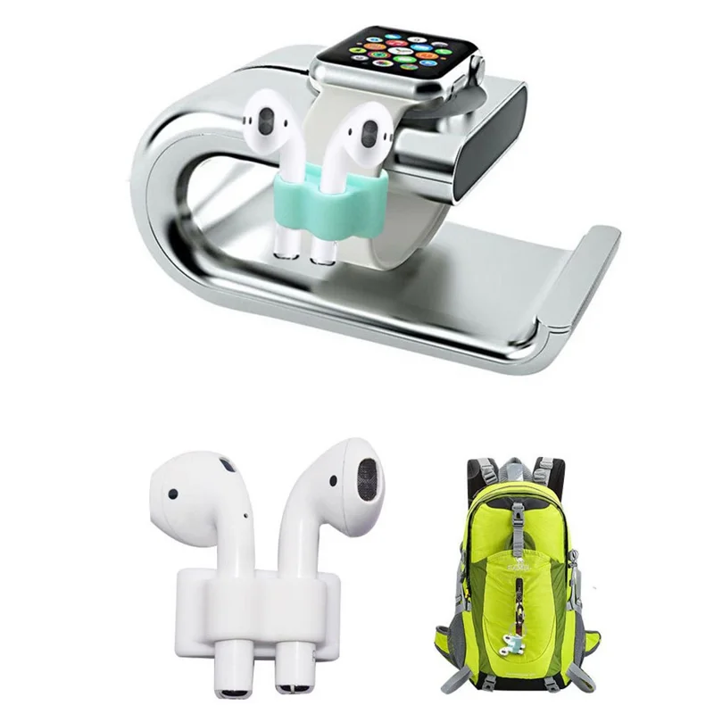 5-in-1 Silicone Case for Apple AirPods Pro Protective Case Set with Neck Strap, Earphone Holder - White
