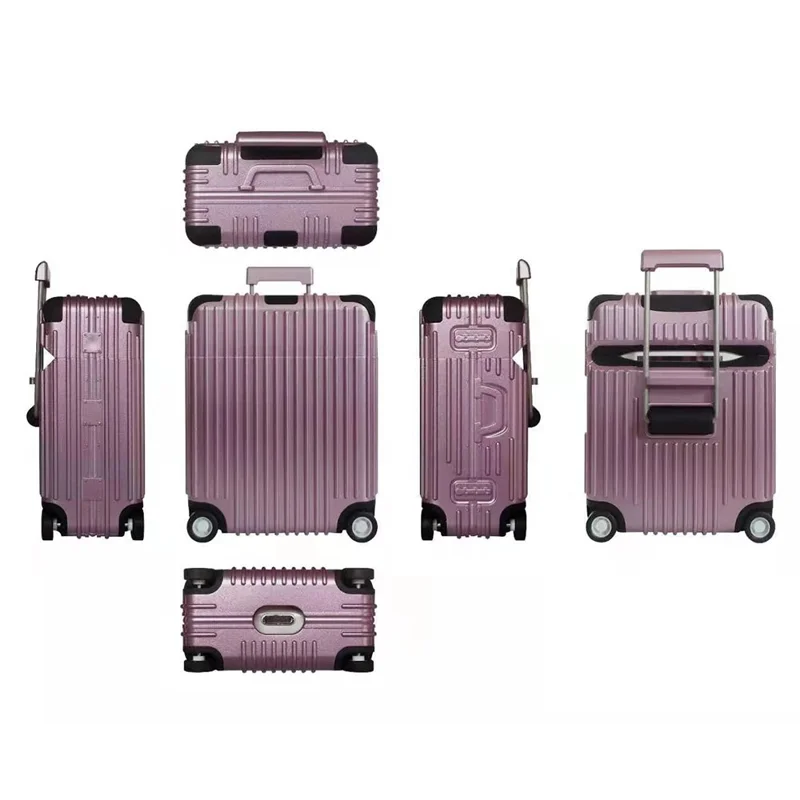 For Apple AirPods Pro / Pro 2 Charging Case Cover Wheel Luggage Design Silicone Case Bluetooth-compatible Headset Protector - Rose Pink