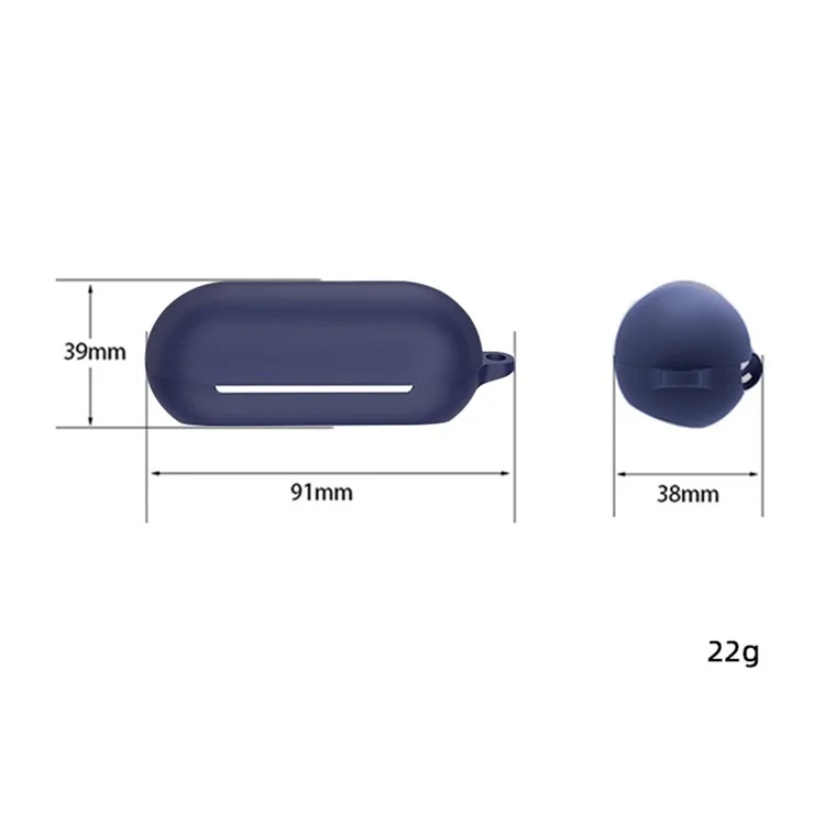 Para Capa de Silicone Sony WF-C700N Bluetooth Earphone Protective Case com Anti-lost Buckle - Azul Escuro