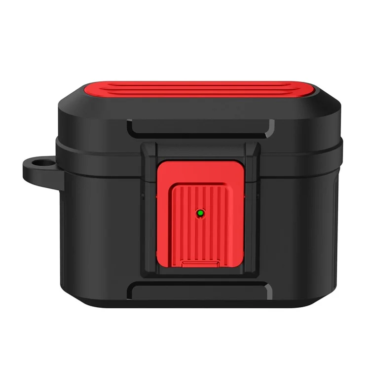 Per custodia protettiva AirPods Pro 2 Earphone con fibbia a pressione Disegno della custodia da viaggio TPU+PC Anti-caduta Copertura - Nero / Rosso
