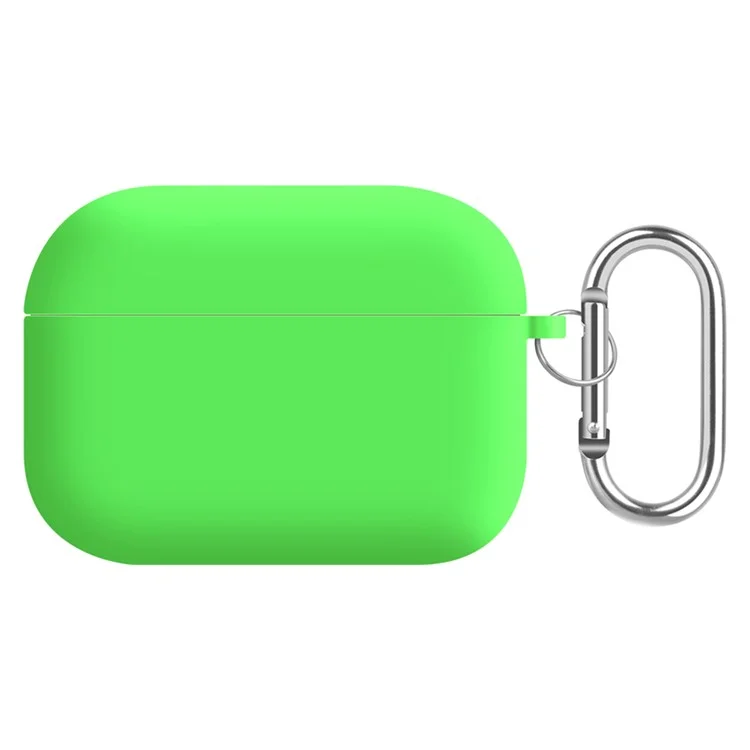 Funda para auriculares para Apple AirPods Pro, funda protectora de silicona y revestimiento de PC a prueba de golpes, con llavero - Verde fluorescente