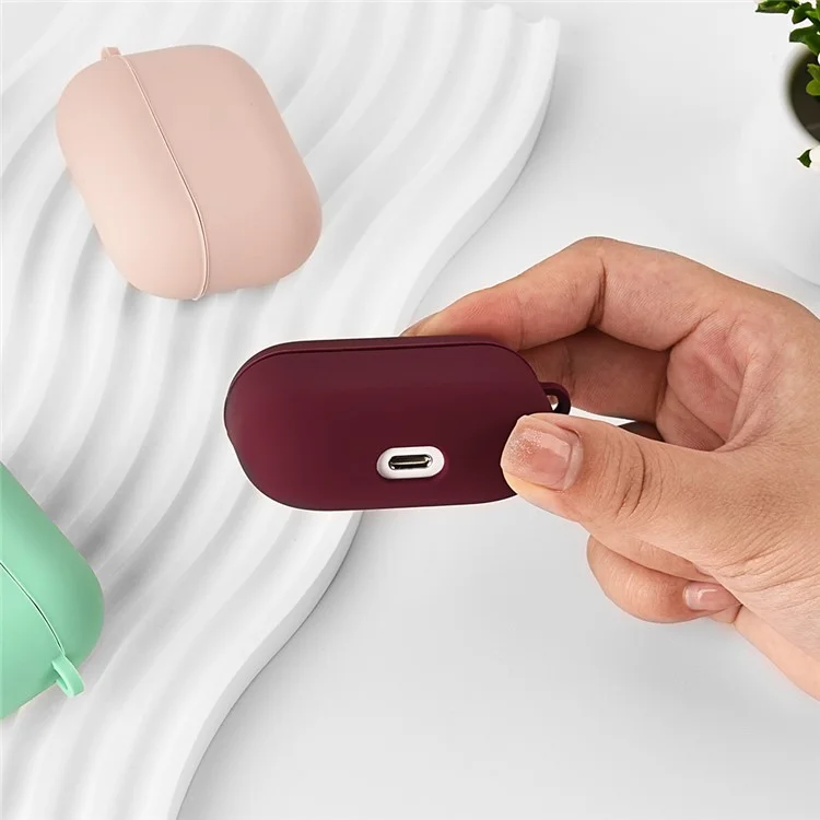 Funda para auriculares para Apple AirPods Pro, funda protectora de silicona y revestimiento de PC a prueba de golpes, con llavero - Verde fluorescente