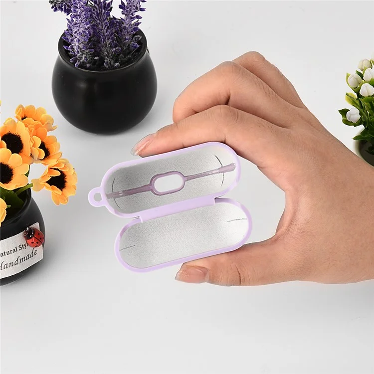 Funda para auriculares para Apple AirPods Pro, funda protectora de silicona y revestimiento de PC a prueba de golpes, con llavero - Verde fluorescente