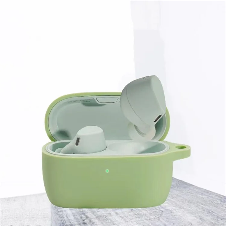 Für Jabra Elite 4 Active Wireless-Kopfhörer-Schutzhülle, waschbare Silikon-Hülle mit Aufhängelasche - Matcha-Grün