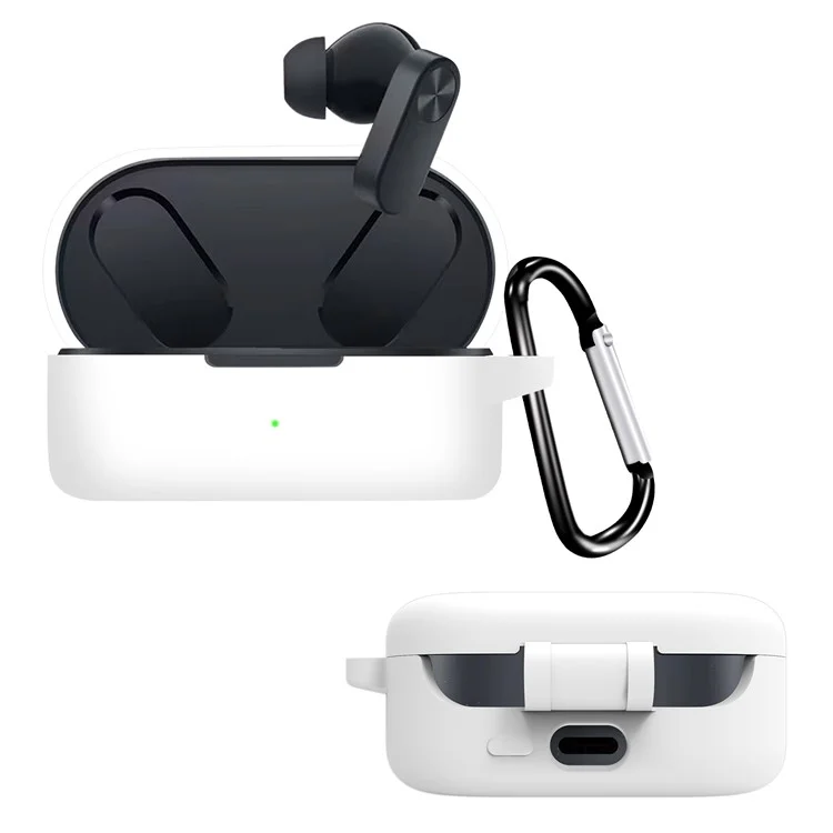 For OnePlus Buds Ace Anti-scratch Silicone Sleeve Bluetooth-compatible Headset Charging Case Protective Cover - White