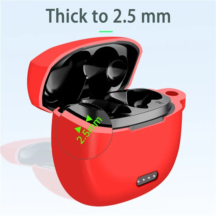 For Boat Airdopes 170 Silicone Case Bluetooth-compatible Headset Charging Case Cover - Red
