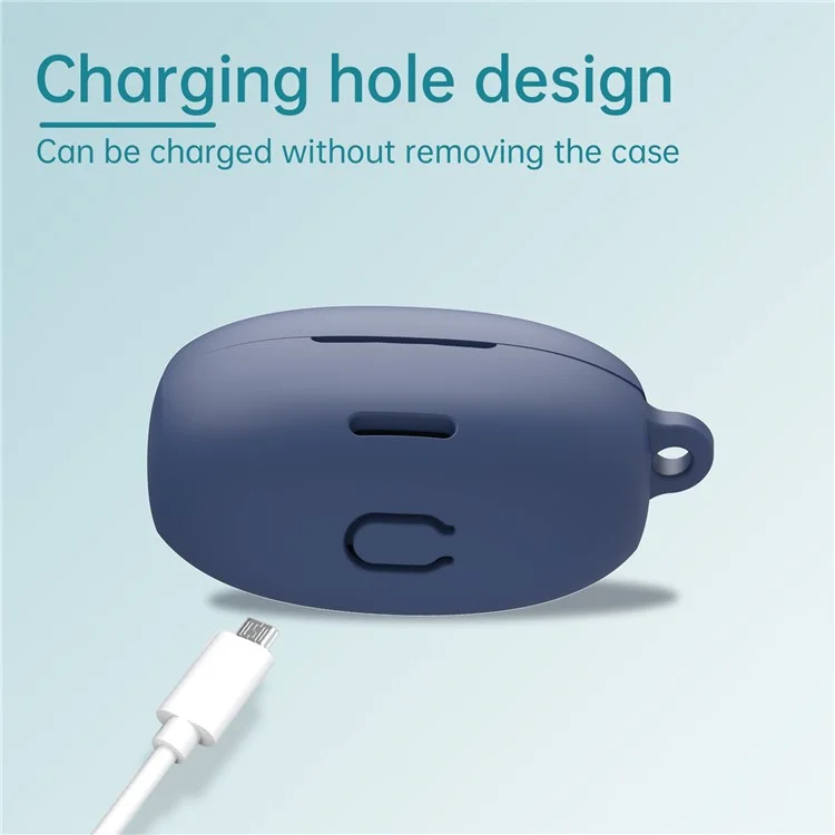 For Boat Airdopes 170 Silicone Case Bluetooth-compatible Headset Charging Case Cover - Dark Blue