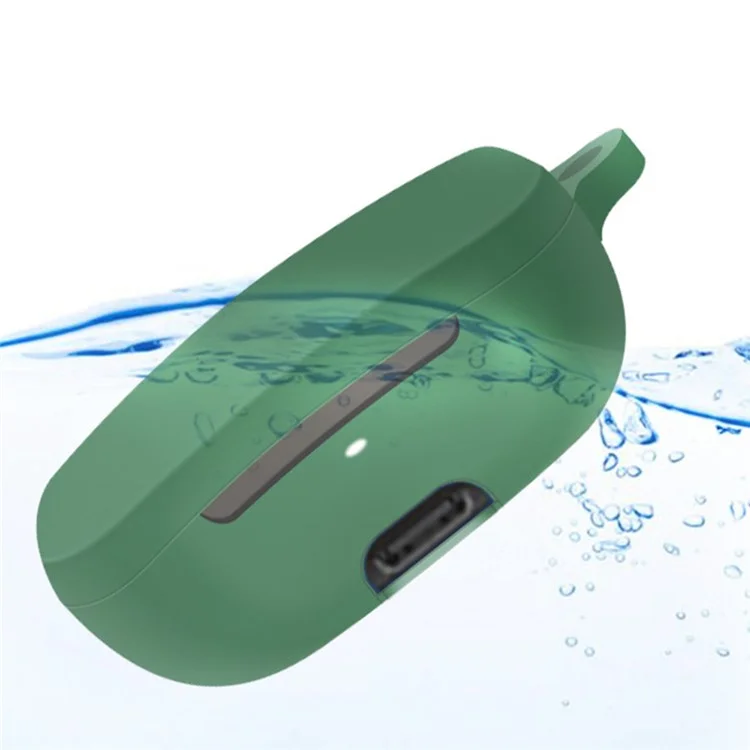 Protective Case for FIIL CG Pro , Wireless Headphone Silicone Sleeve Drop Protection Cover with Hanging Buckle - Blackish Green