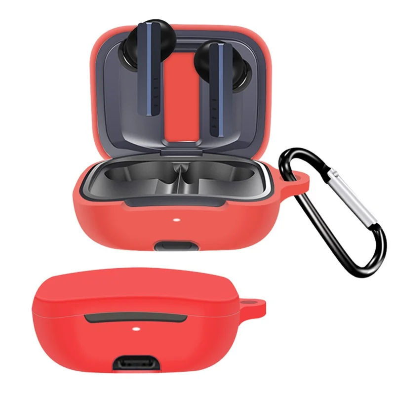 Protective Case for FIIL CG Pro , Wireless Headphone Silicone Sleeve Drop Protection Cover with Hanging Buckle - Red