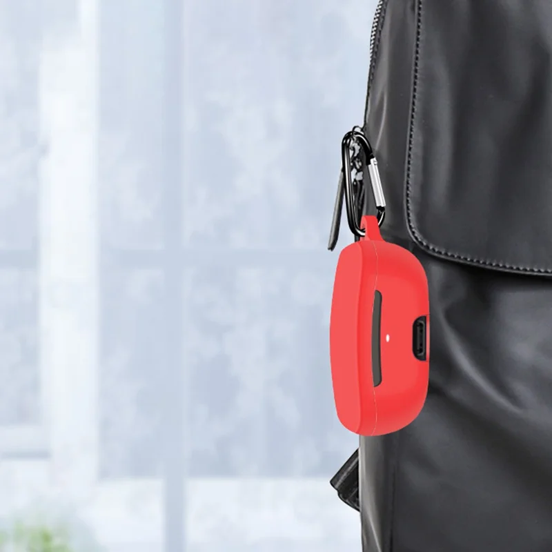 Protective Case for FIIL CG Pro , Wireless Headphone Silicone Sleeve Drop Protection Cover with Hanging Buckle - Red