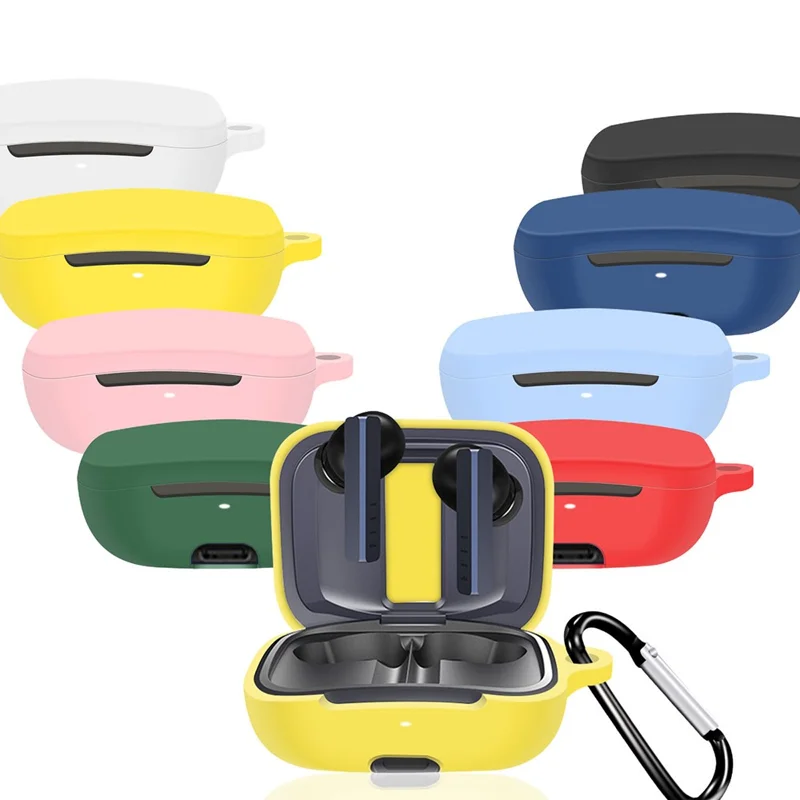 Protective Case for FIIL CG Pro , Wireless Headphone Silicone Sleeve Drop Protection Cover with Hanging Buckle - Red