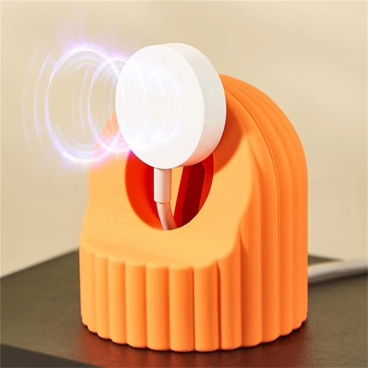 Charger Stand for Apple Watch Wave Texture Silicone Dock Holder Desk Stand Charging Station Dock Holder - White