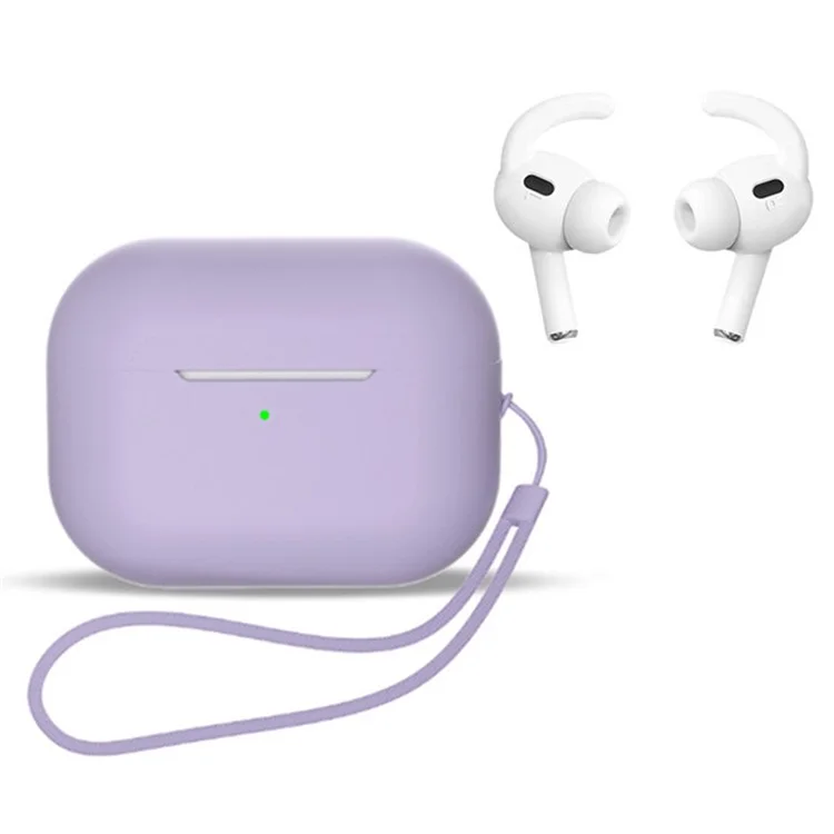 Per AirPods Pro 2 Earphones Case Full Protective Silicone Shockproof Cover with Strap / Ear-Tip - Viola