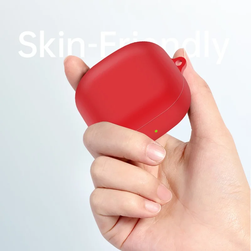 For Samsung Galaxy Buds2 Pro / Buds 2 / Live / Pro Silicone Cover Bluetooth-compatible Earphone Anti-drop Case with Anti-lost Buckle - Red