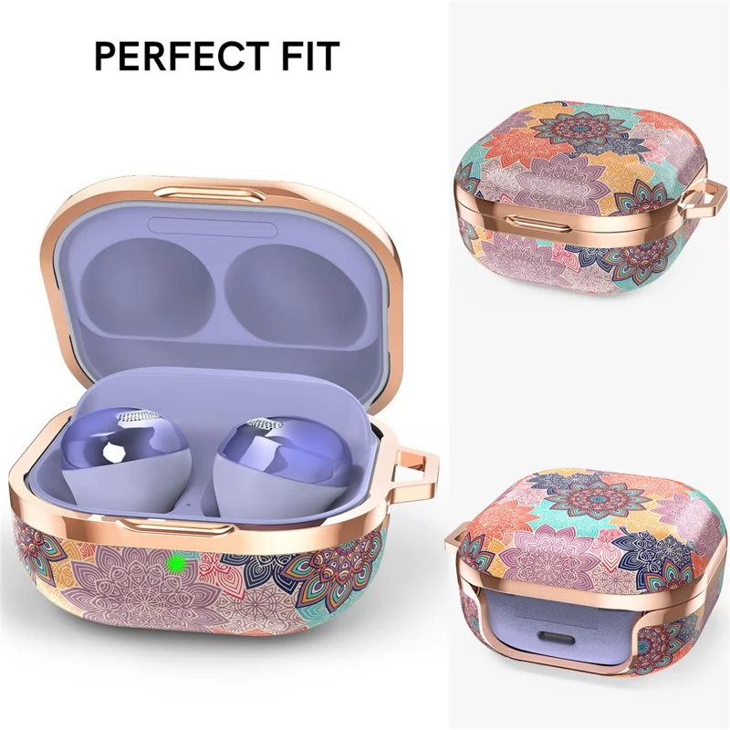 AHASTYLE DD-WG01-G Custodia per auricolari per Samsung Galaxy Buds Pro / Buds Live / Buds2 / Buds Pro 2, Custodia protettiva in PC duro con motivo IMD - Mandala