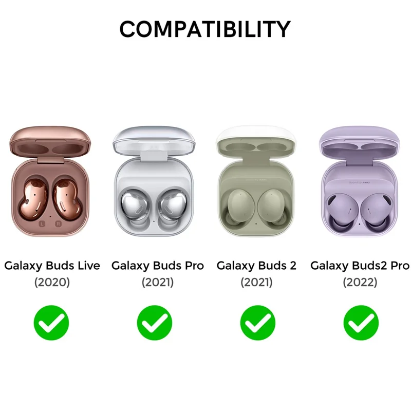 Ahastyle Dd-wg01-g-kopfhörergehäuse Für Samsung Galaxy Buds Pro / Knospen Leben / Buds2 / Buds Pro 2, Hard PC IMD -muster -schutzabdeckung - Mandala