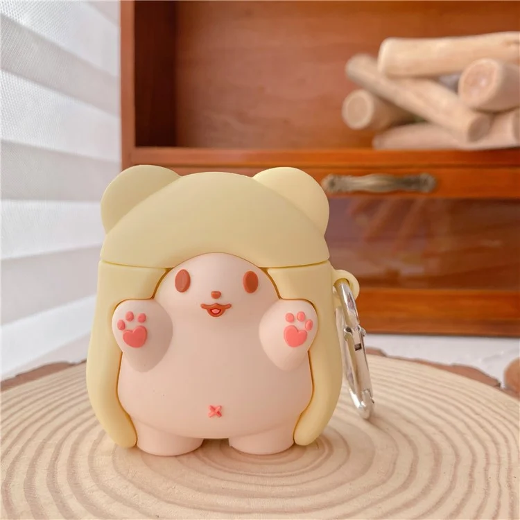 Étui en silicone pour Apple AirPods avec boîtier de charge (2016) / (2019) / AirPods avec boîtier de charge sans fil (2019) Housse d'écouteur avec mousqueton
