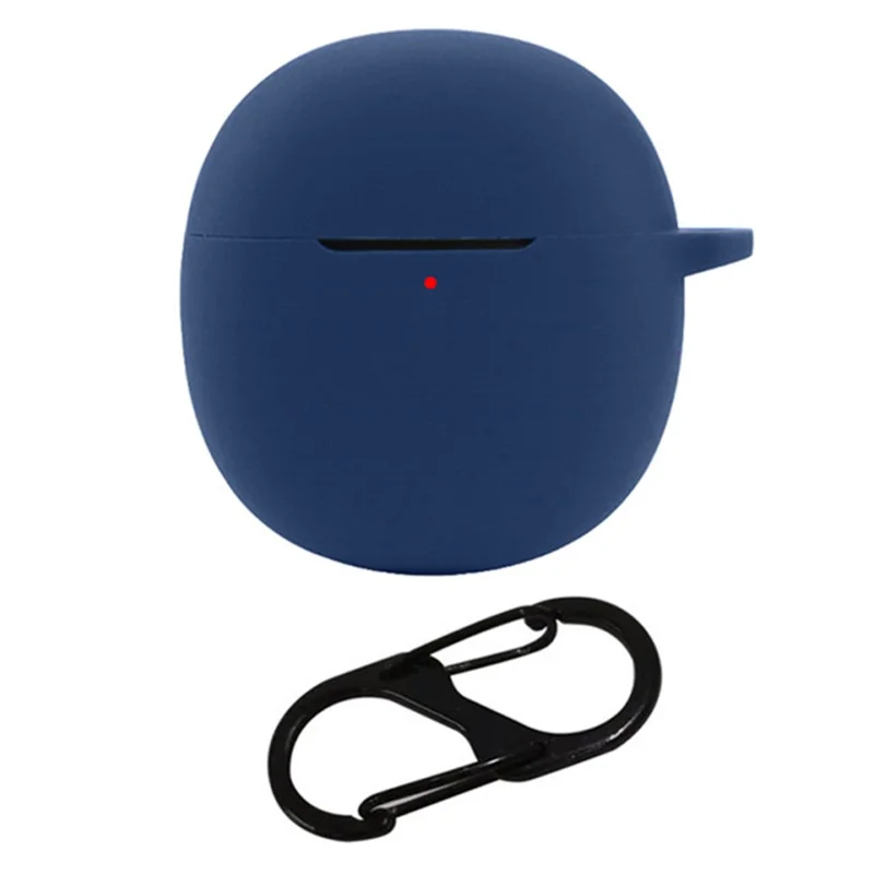 Para iQOO TWS Air Pro Fone de Ouvido Bluetooth Capa de Carregamento de Silicone Bin Sleeve Cover com Fivela - Azul Escuro