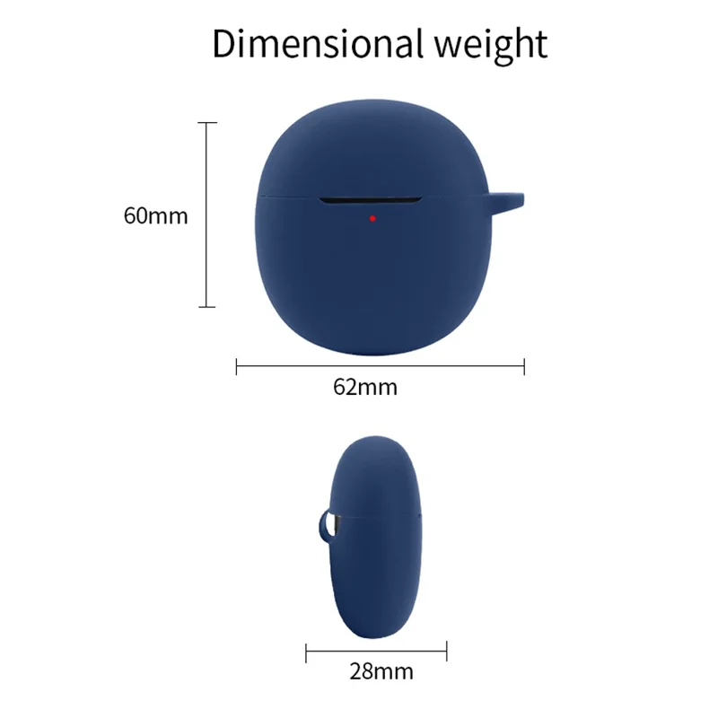 Para iQOO TWS Air Pro Fone de Ouvido Bluetooth Capa de Carregamento de Silicone Bin Sleeve Cover com Fivela - Azul Escuro