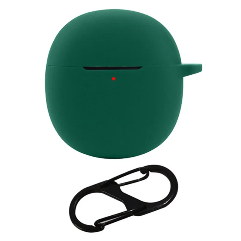 For iQOO TWS Air Pro Bluetooth-compatible Earphone Silicone Case Charging Bin Sleeve Cover with Buckle - Blackish Green