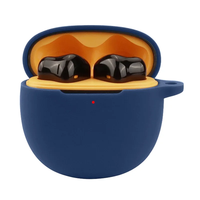 For iQOO TWS Air Pro Bluetooth-compatible Earphone Silicone Case Charging Bin Sleeve Cover with Buckle - Blackish Green