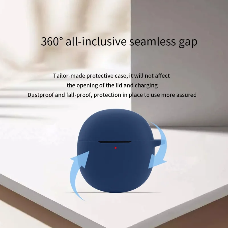 For iQOO TWS Air Pro Bluetooth-compatible Earphone Silicone Case Charging Bin Sleeve Cover with Buckle - Blackish Green